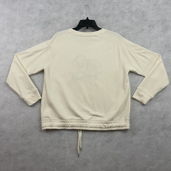 Ralph Lauren Sweatshirt Womens Large White Fleece Drawstring Cursive Script Logo - Picture 5 of 11